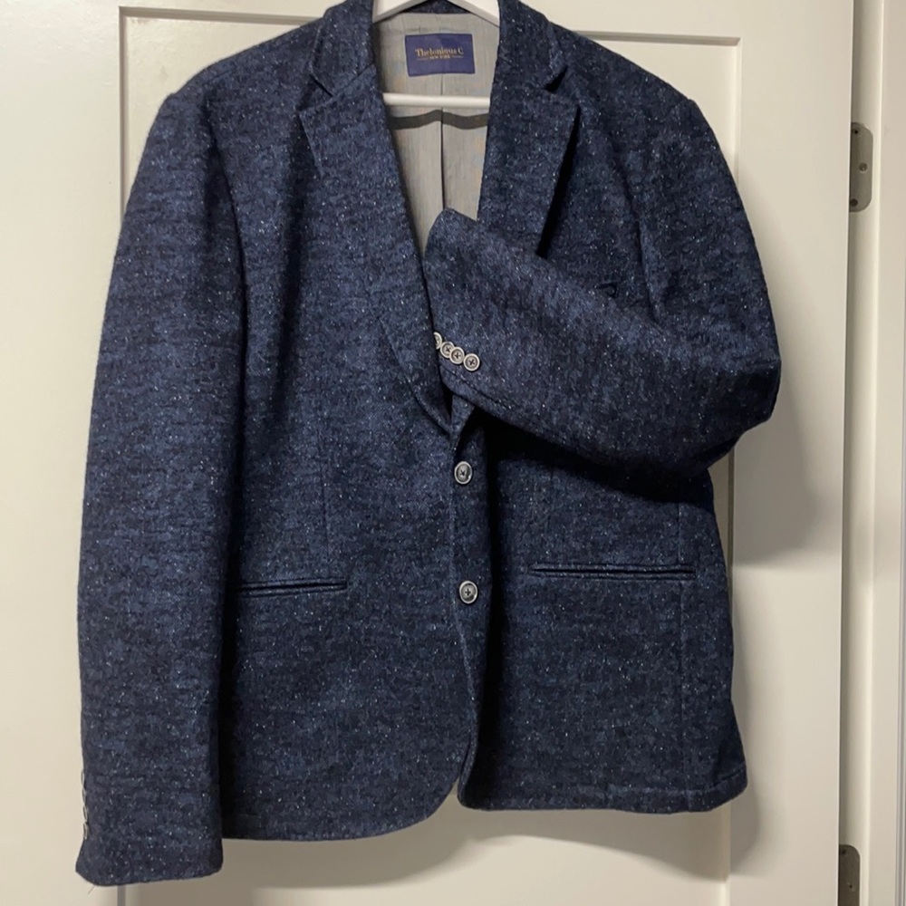 Thelonious C New York blue/black sport coat 46R